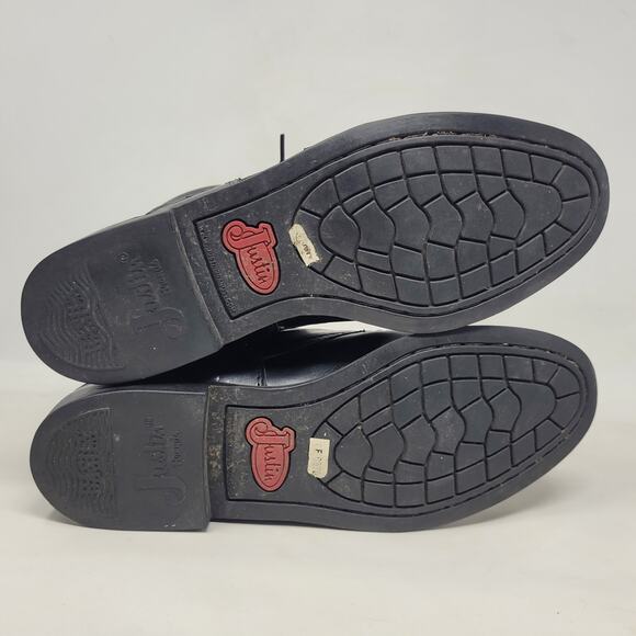 Justin Boots Womens 8B Black Leather Western Lace Up Tassel Rodeo Bootie JBL400 - Picture 10 of 12